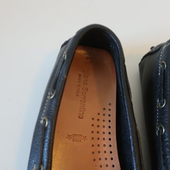 Womens L'Artigiano Sorrentino Black Leather Flat Driving Shoes 39D US/9D* - Picture 4 of 11